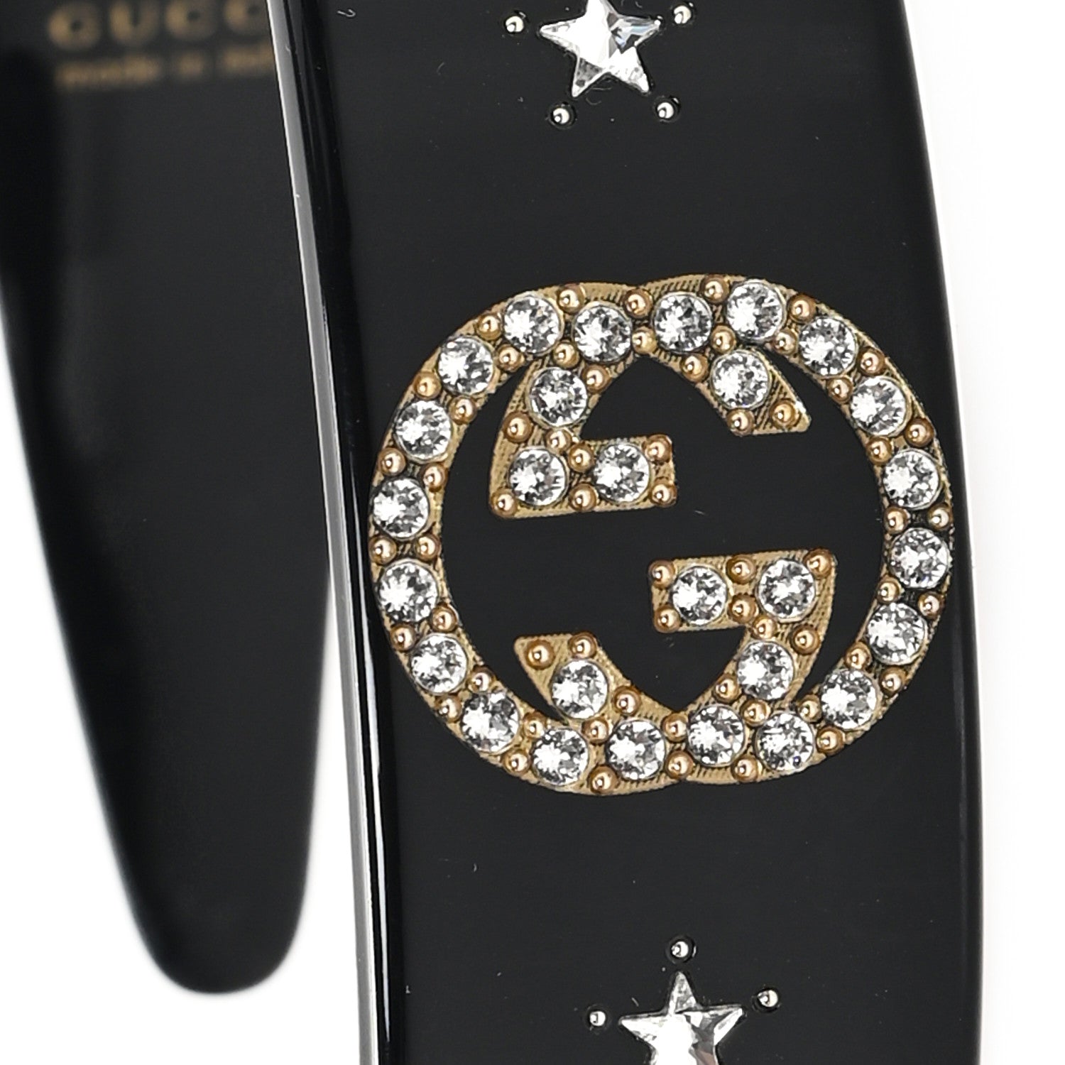 Gucci Resin Crystal Interlocking G Headband Black 5 of 6
