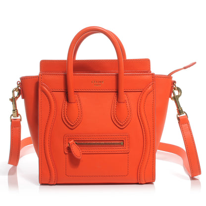 Celine Smooth Calfskin Nano Luggage Fluo Orange 1 of 7