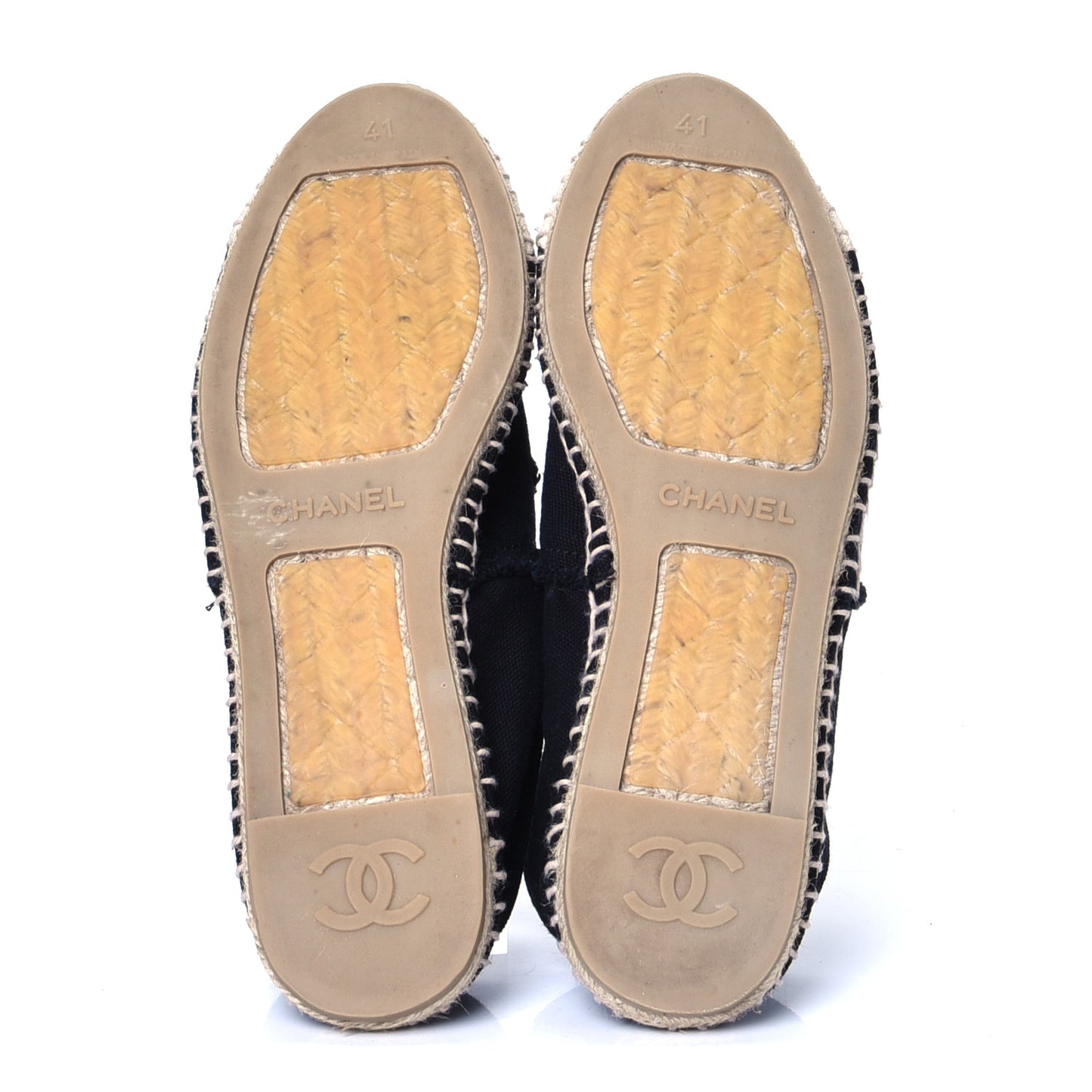 Linen CC Espadrilles 41 Black White