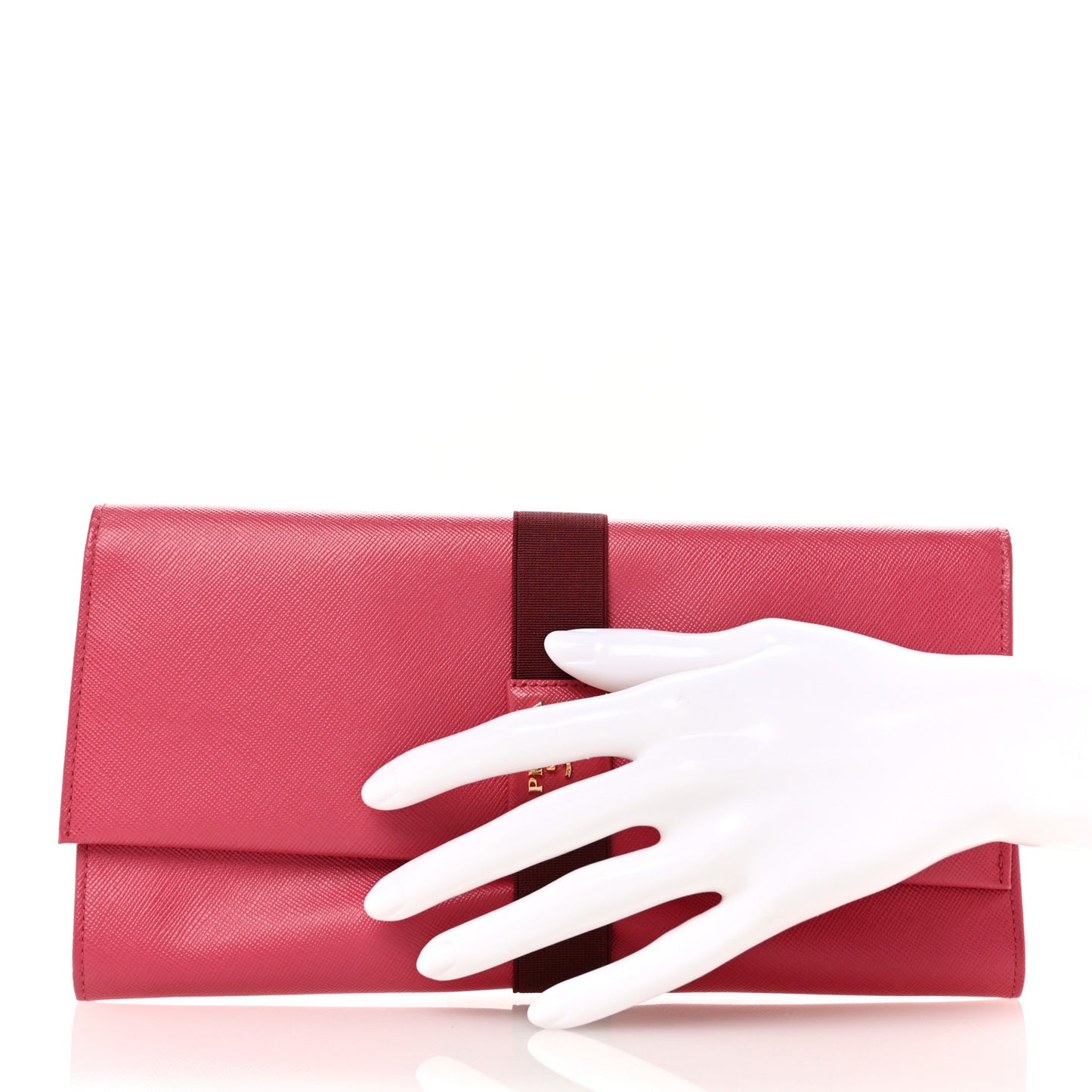 Saffiano Metal Flap Clutch Peonia