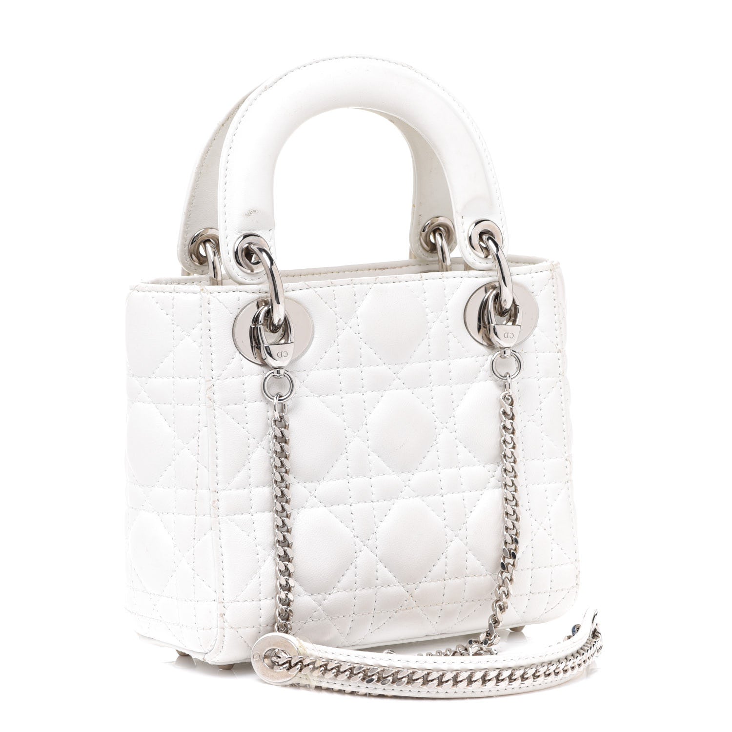 Christian Dior Lambskin Cannage Mini Lady Dior White 3 of 15