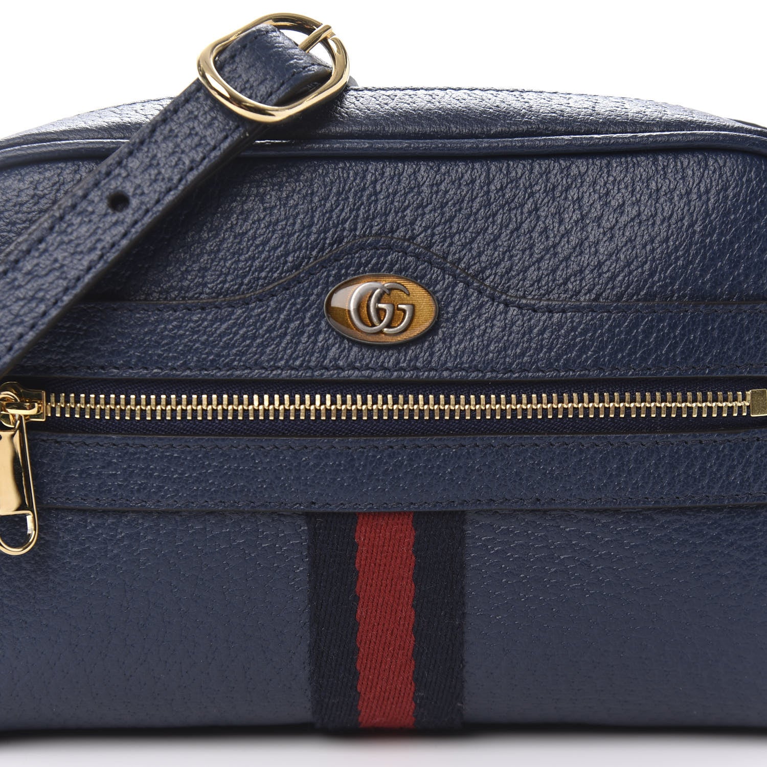 Gucci Textured Calfskin Web Mini Ophidia Shoulder Bag Blue Agata 10 of 11