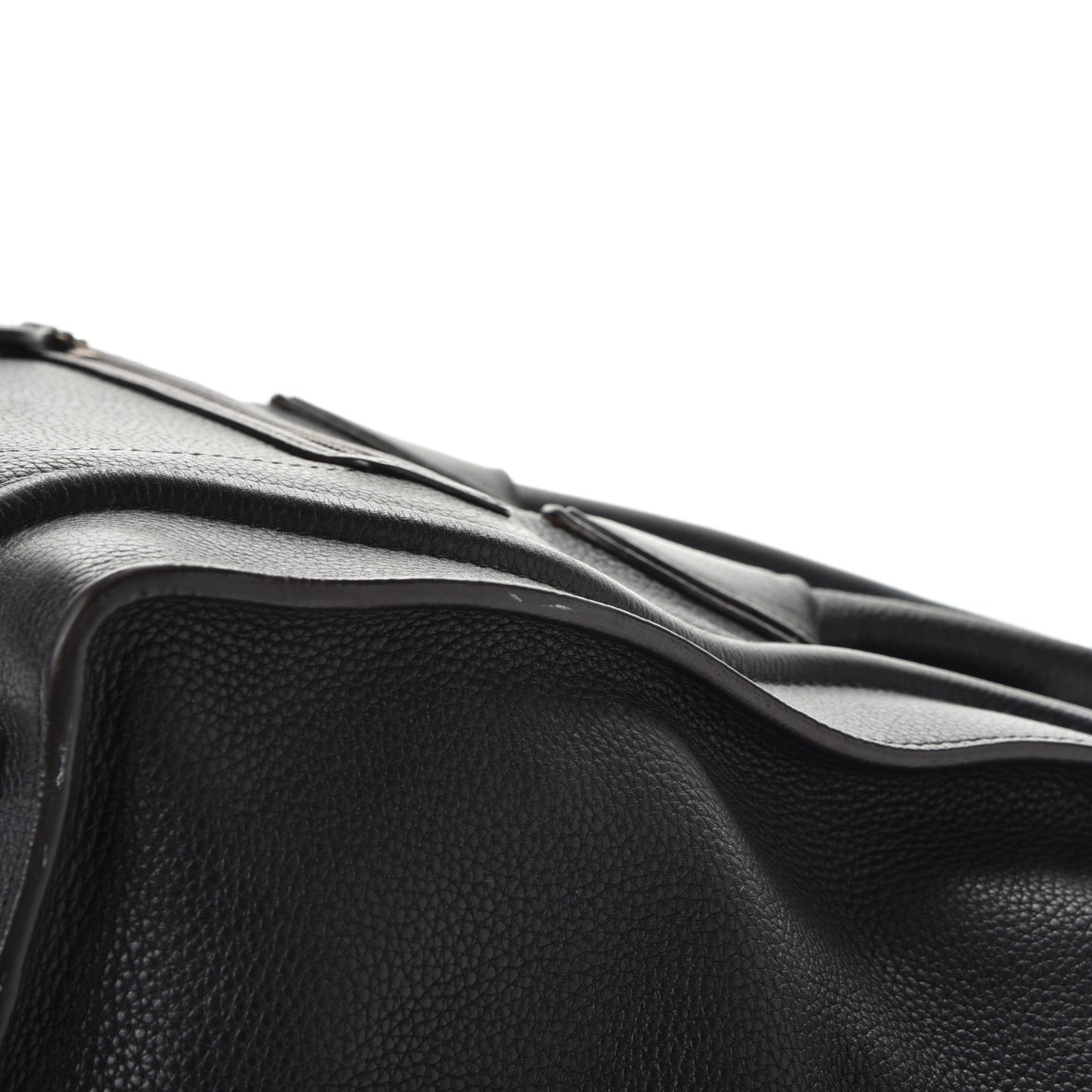 Drummed Calfskin Mini Luggage Black