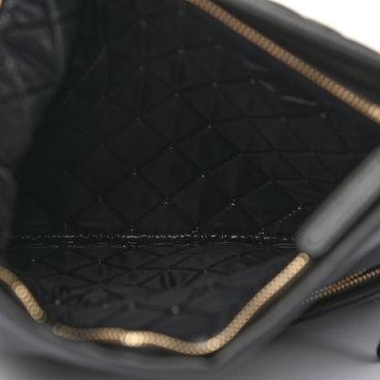Chanel Lambskin Quilted Beauty CC Boy Clutch Black 8 of 9