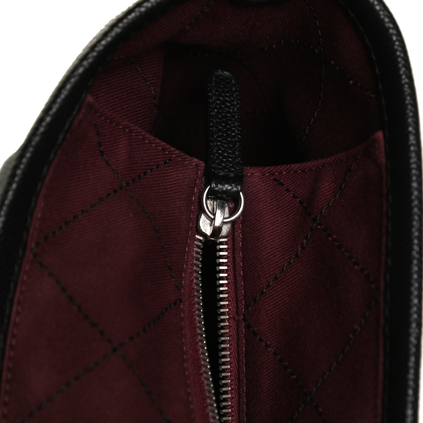 Grained Calfskin Quilted Small Daily Shopping Tote Black