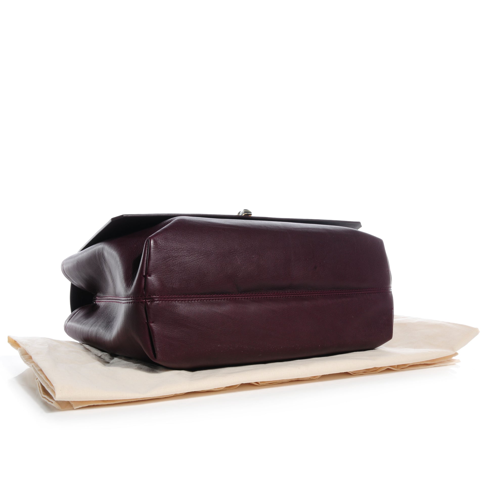 Lanvin Leather Large Happy Chain Shoulder Bag Plum 4 of 7