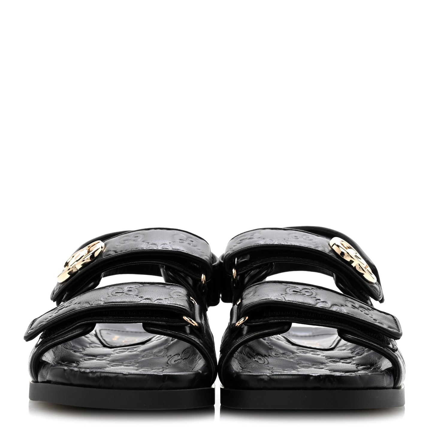Guccissima GG Embossed Womens Sandals 36 Black