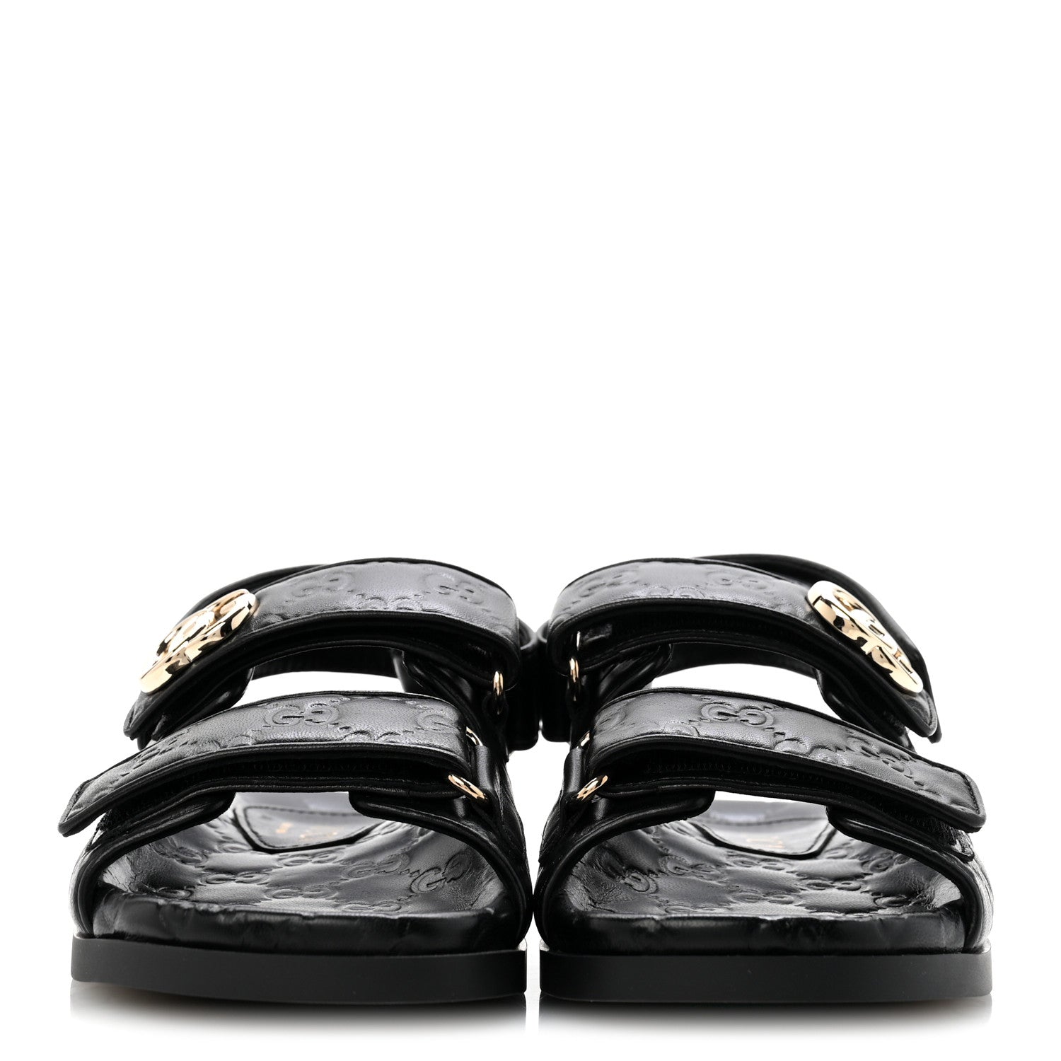 Gucci Guccissima GG Embossed Womens Sandals 36 Black 3 of 10