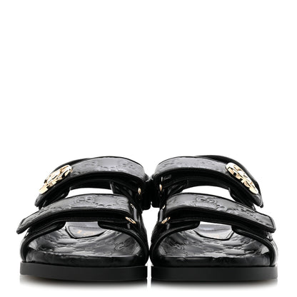 Gucci Guccissima GG Embossed Womens Sandals 36 Black 3 of 10
