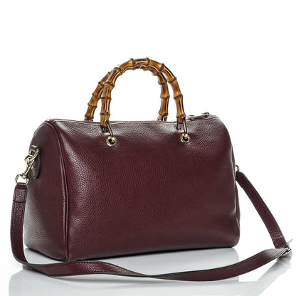 Gucci Calfskin Bamboo Medium Shopper Boston Burgundy 3 of 7