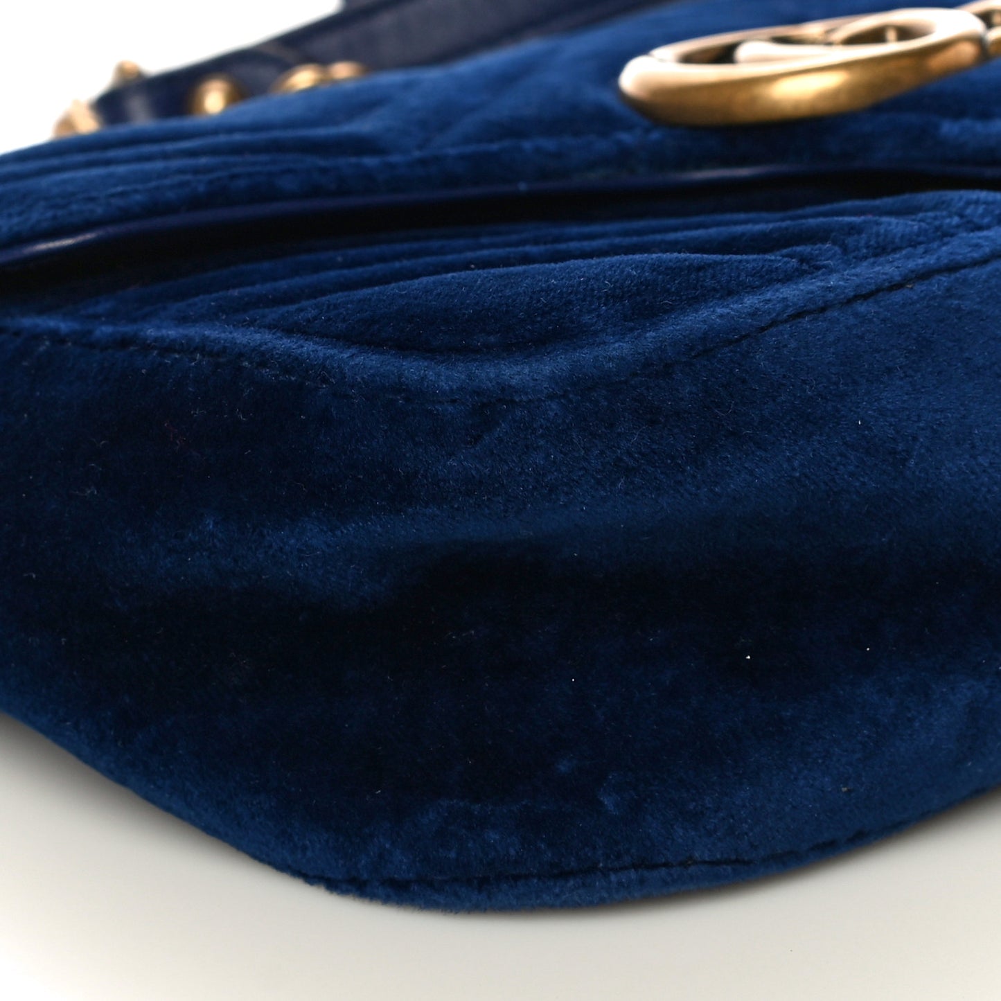 Velvet Matelasse Mini GG Marmont Shoulder Bag Cobalt Blue