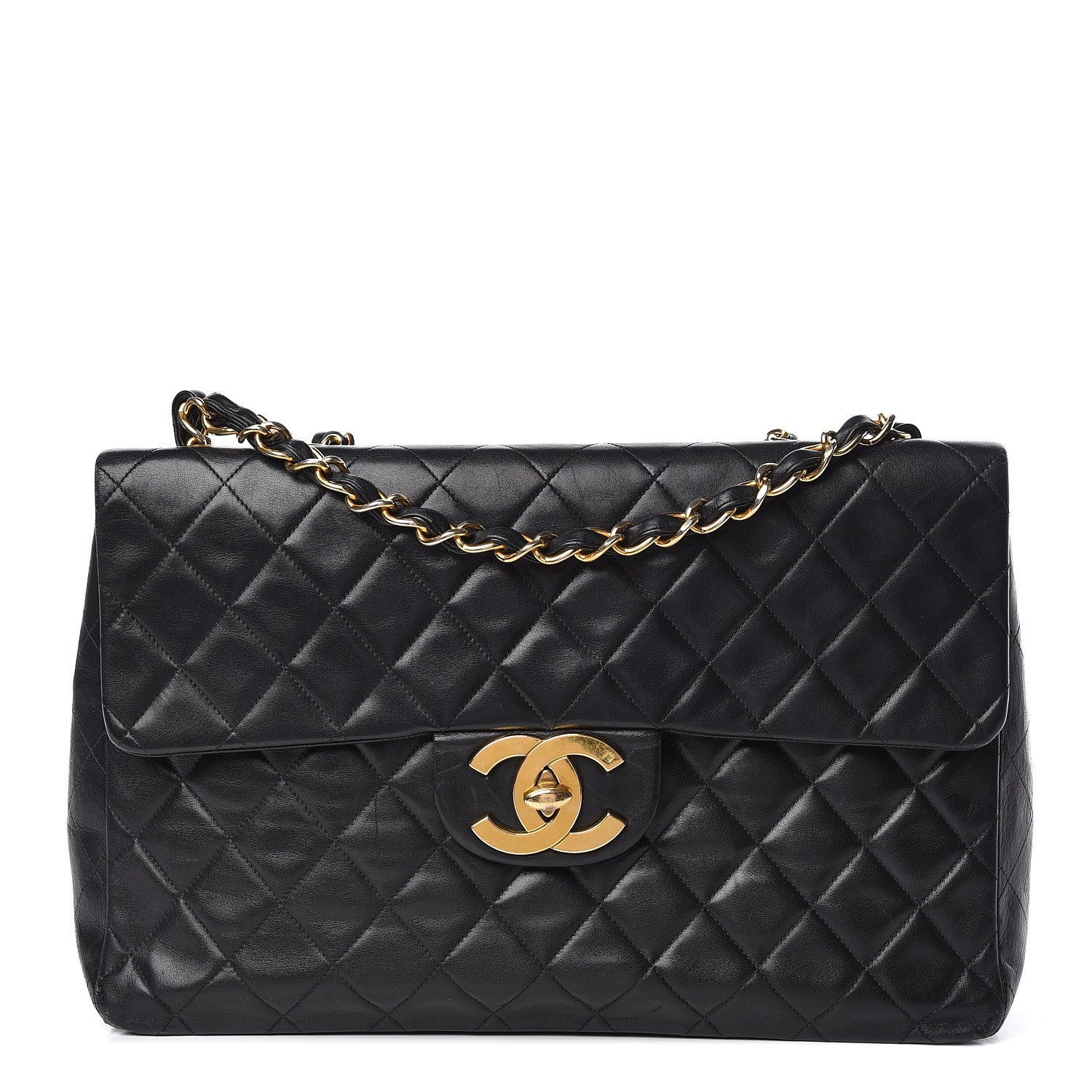 Chanel Lambskin Quilted XL Jumbo Single Flap Black 1 of 20