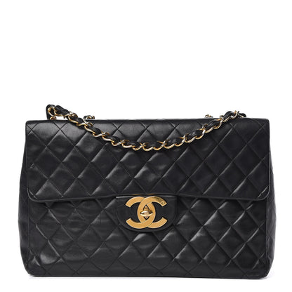 Chanel Lambskin Quilted XL Jumbo Single Flap Black 1 of 20