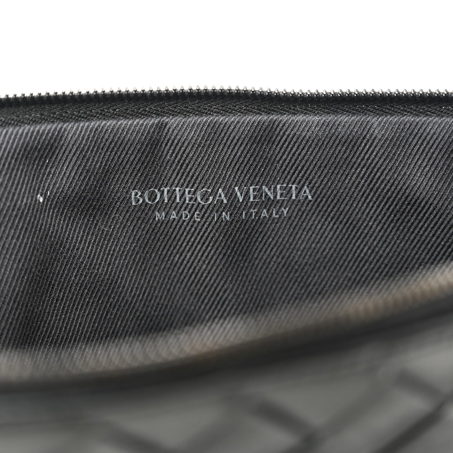 Nappa Intrecciato Flat Zip Pouch Black