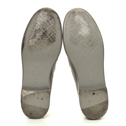 Chanel Shiny Lambskin Quilted CC Turnlock Loafers 38.5 Grey 6 of 11