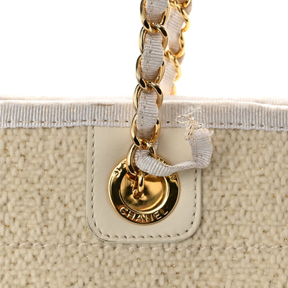 Chanel Lurex Boucle Small Deauville Tote White 12 of 15