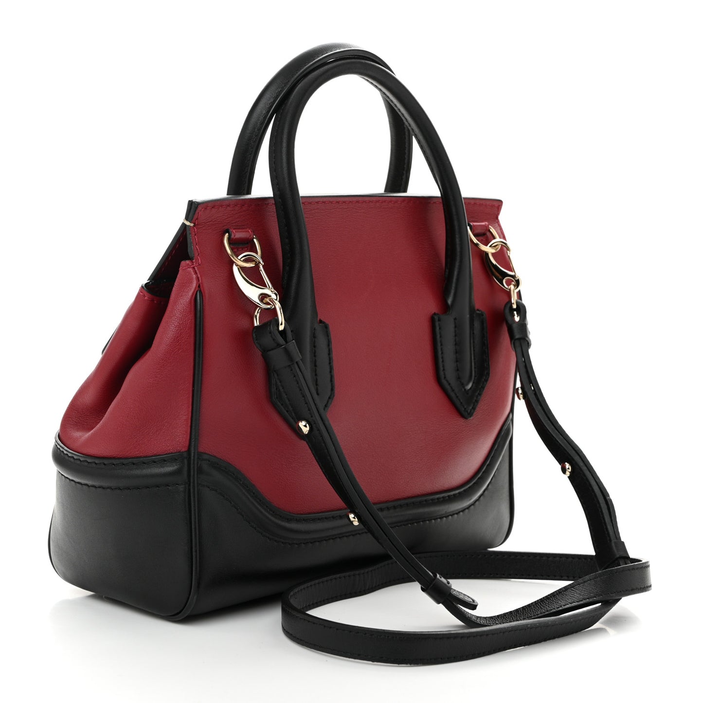 Metallic Grained Calfskin Medium Palazzo Empire Bag Gold Red Black