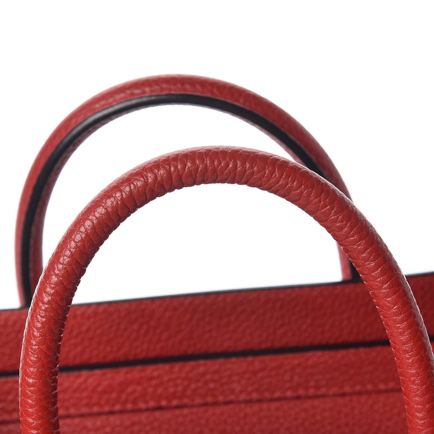 Celine Drummed Calfskin Nano Luggage Red 10 of 13