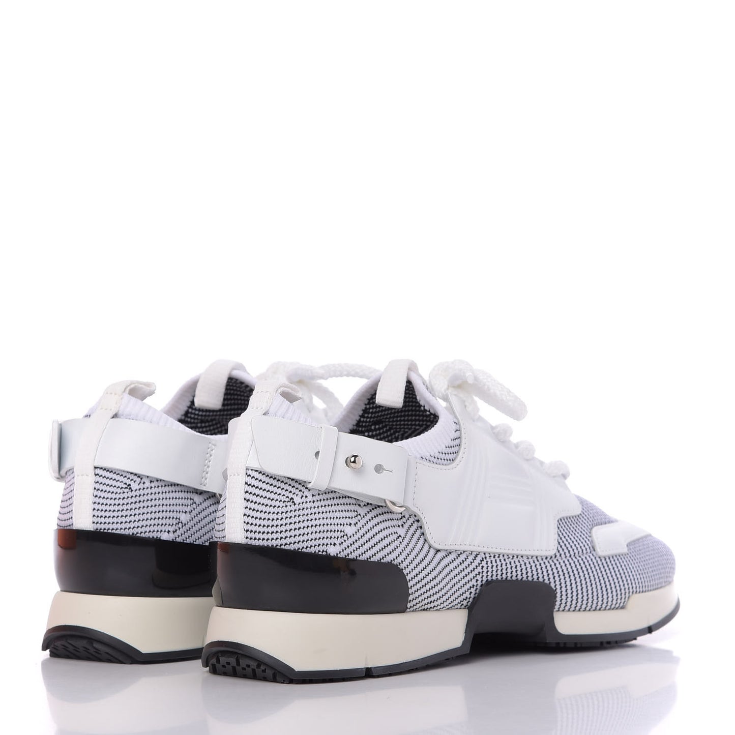 Calfskin Womens Athlete Sneakers 37 White Multicolor