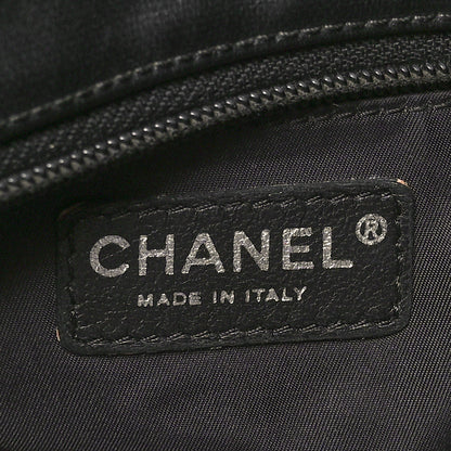 Chanel Coated Canvas Quilted Large Paris Biarritz Tote Black 6 of 10