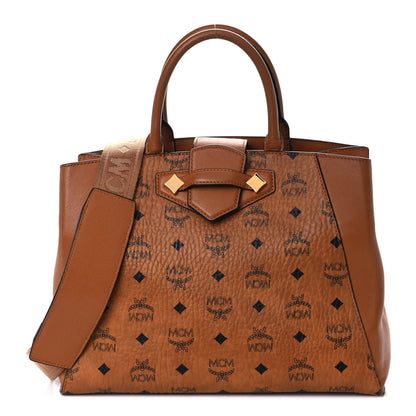 MCM Visetos Small Essential Tote Cognac 1 of 16