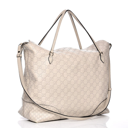 Gucci Guccissima Large Bree Foldover Tote Off White 4 of 11