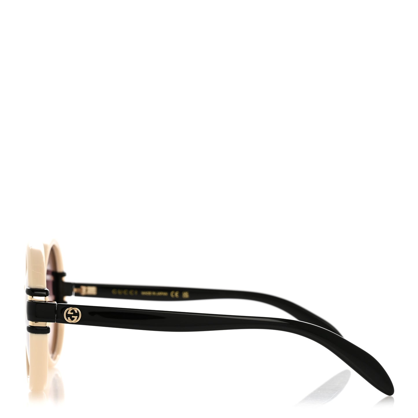 Acetate Round Sunglasses GG1067S White Black