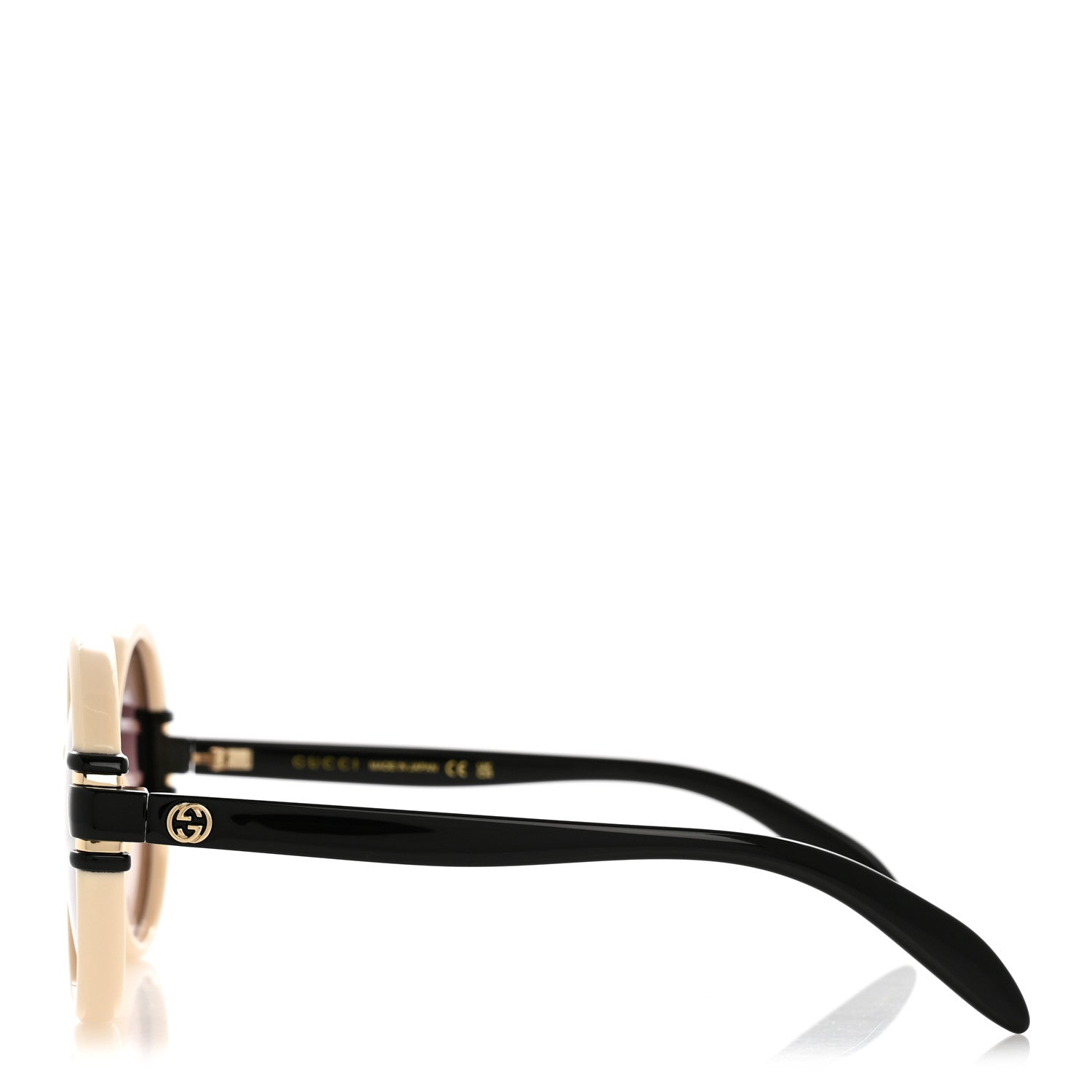 Gucci Acetate Round Sunglasses GG1067S White Black 3 of 8
