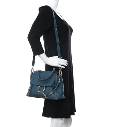 Chloe Calfskin Small Faye Day Shoulder Bag Blue 2 of 14