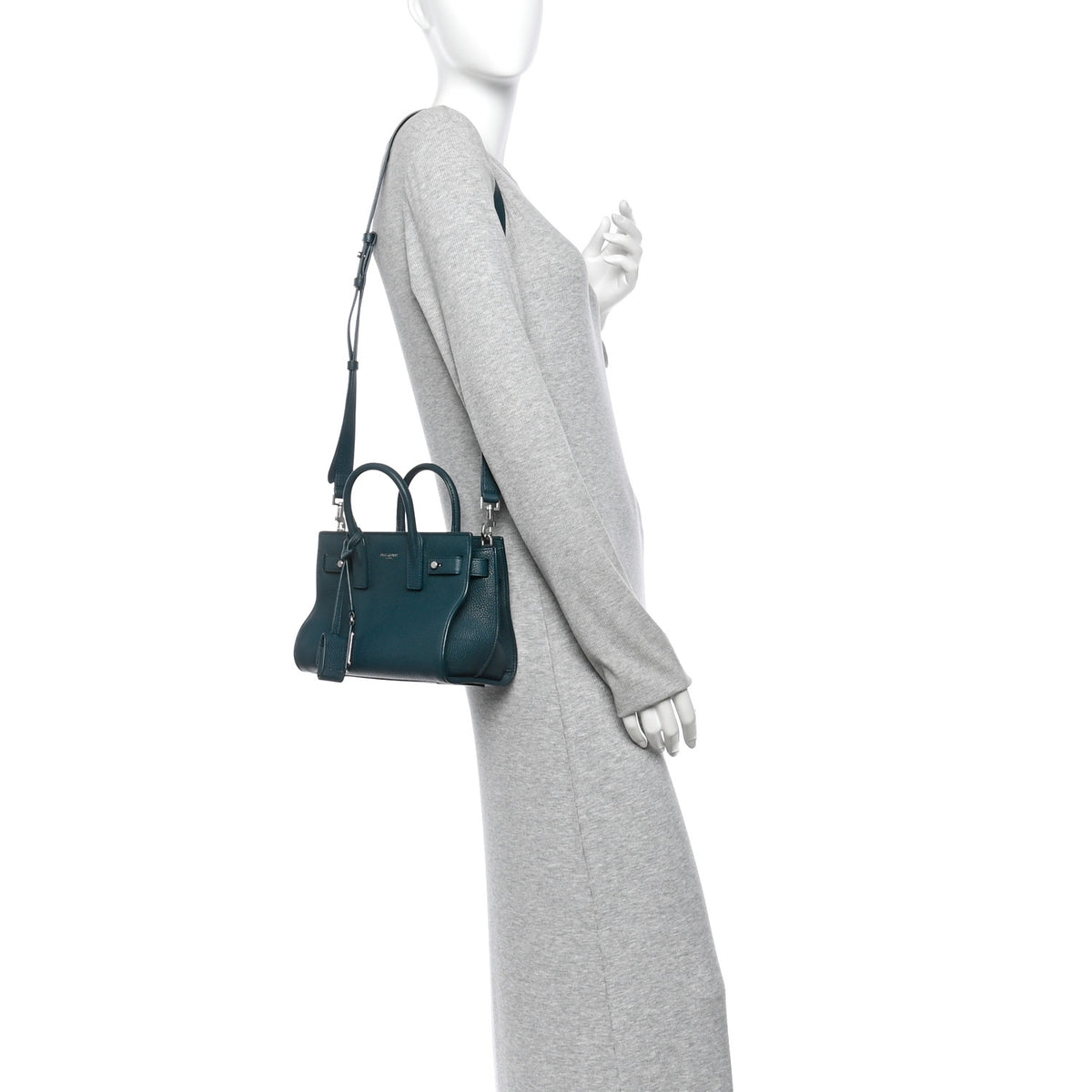 Grained Calfskin Nano Sac De Jour Souple Teal Green