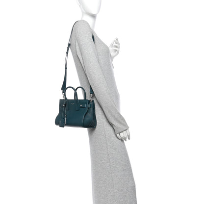 Saint Laurent Grained Calfskin Nano Sac De Jour Souple Teal Green 2 of 10