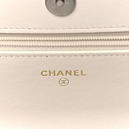 Chanel Lambskin Quilted Chanel 19 Wallet On Chain WOC White 6 of 10