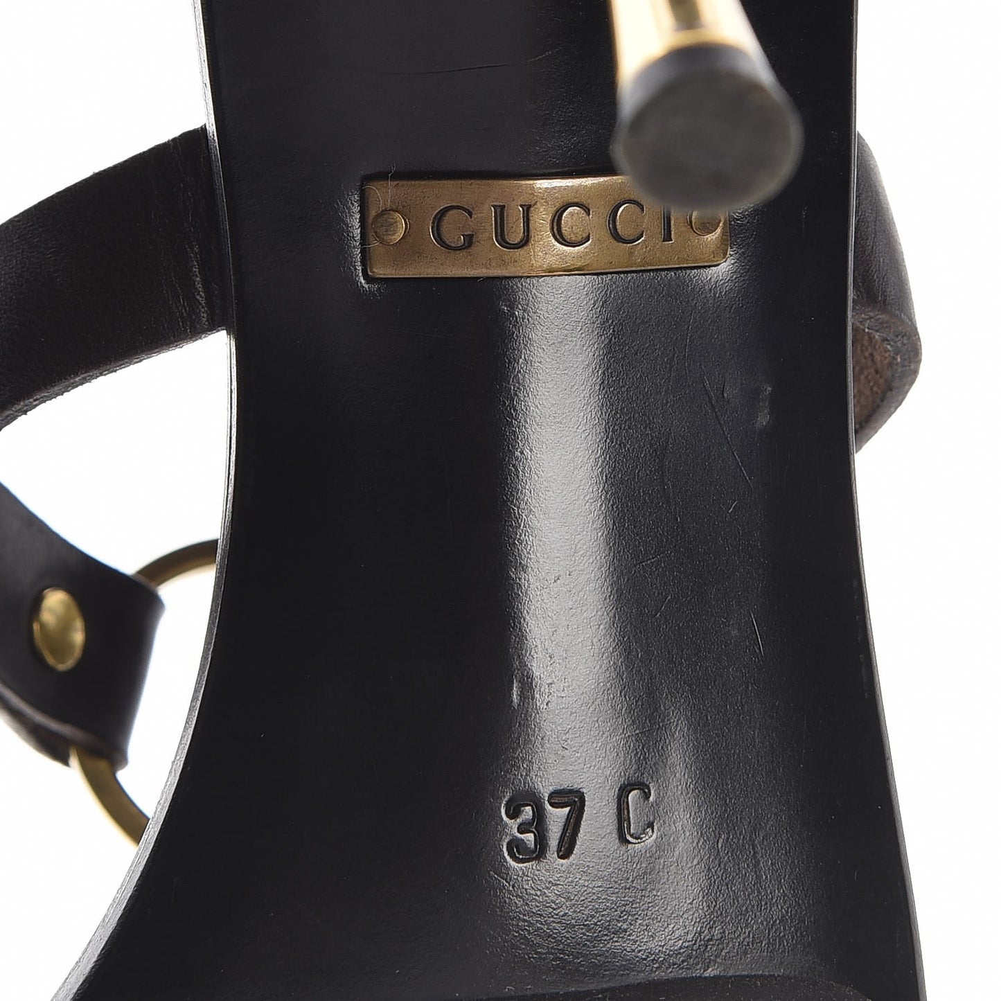 Calfskin Sandal Heels 37 Brown