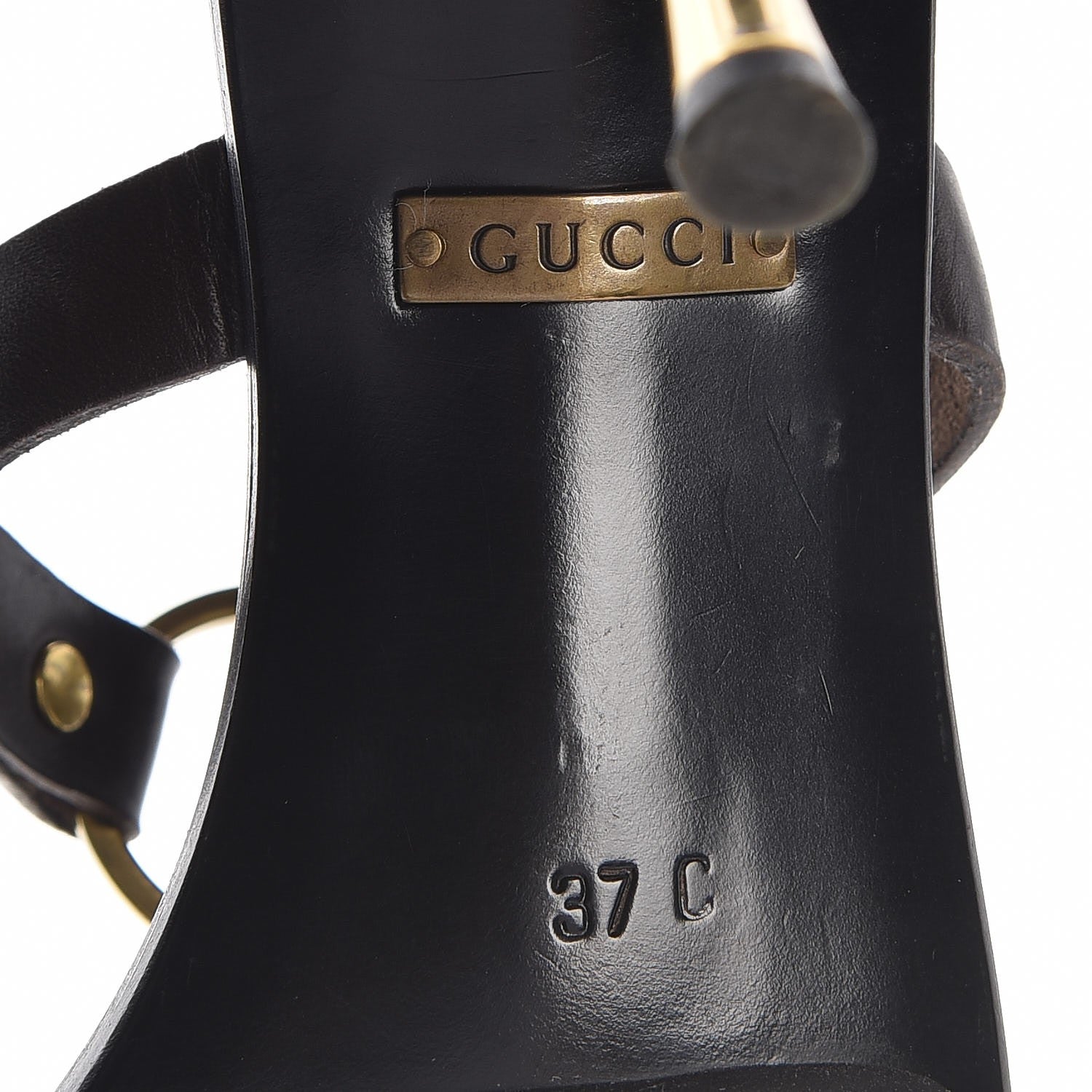Gucci Calfskin Sandal Heels 37 Brown 8 of 9