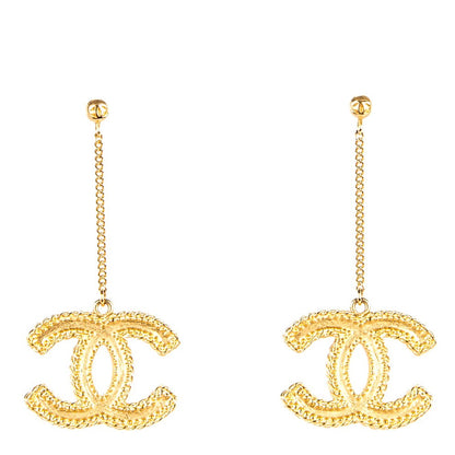 Chanel CC Drop Earrings Matte Gold 1 of 5