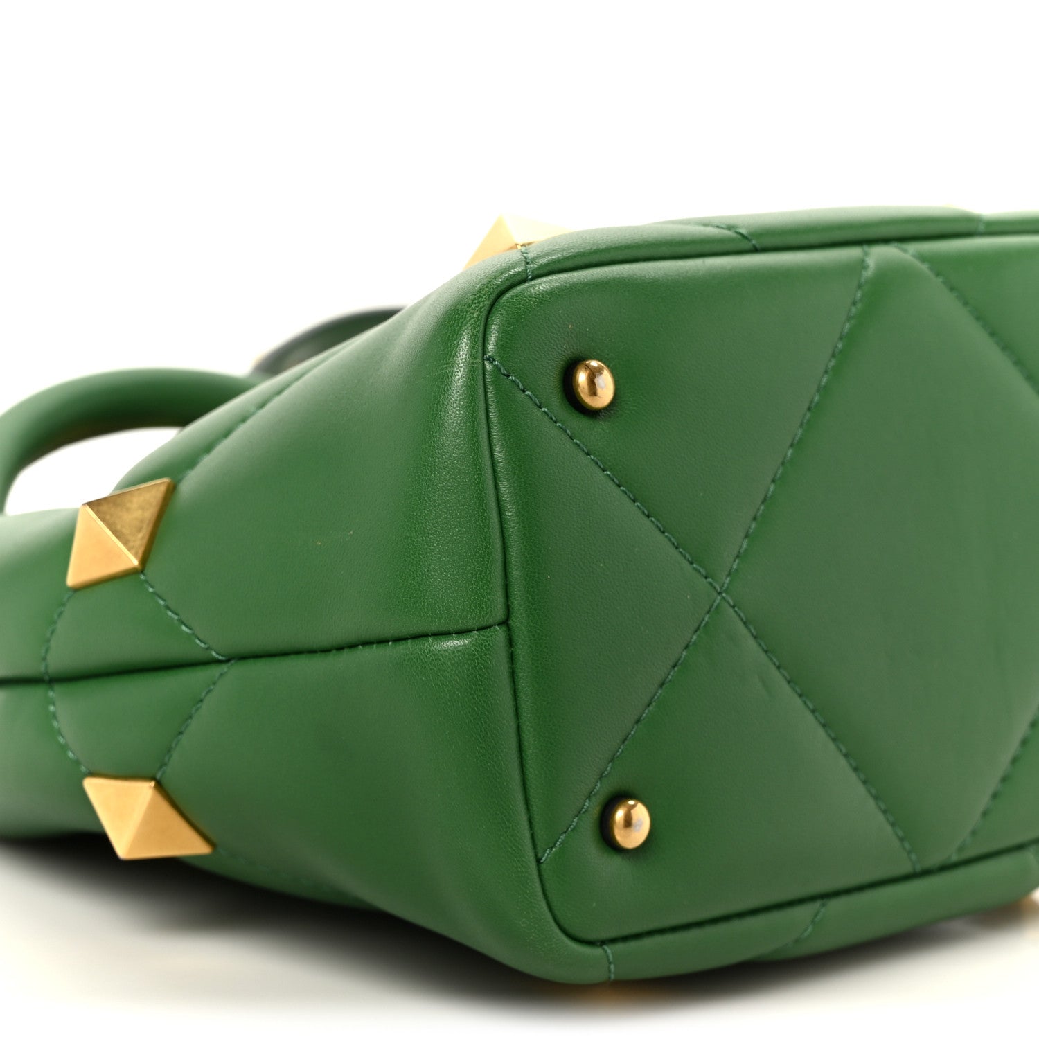 Valentino Garavani Nappa Small Roman Stud The Handle Bag Gea Green 10 of 11