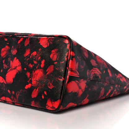 Givenchy Textured Coated Canvas Floral Print Large Antigona Tote Black Red 8 of 8