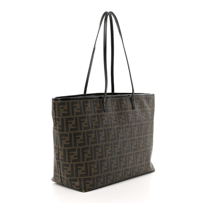 Fendi Zucca Spalmati Patent Baguette Print Medium Roll Tote Tobacco 3 of 12