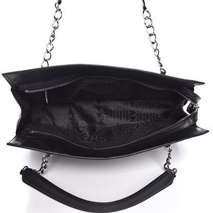 Chanel Calfskin Vertical Quilted Lax East West Shoulder Bag Black 5 of 9