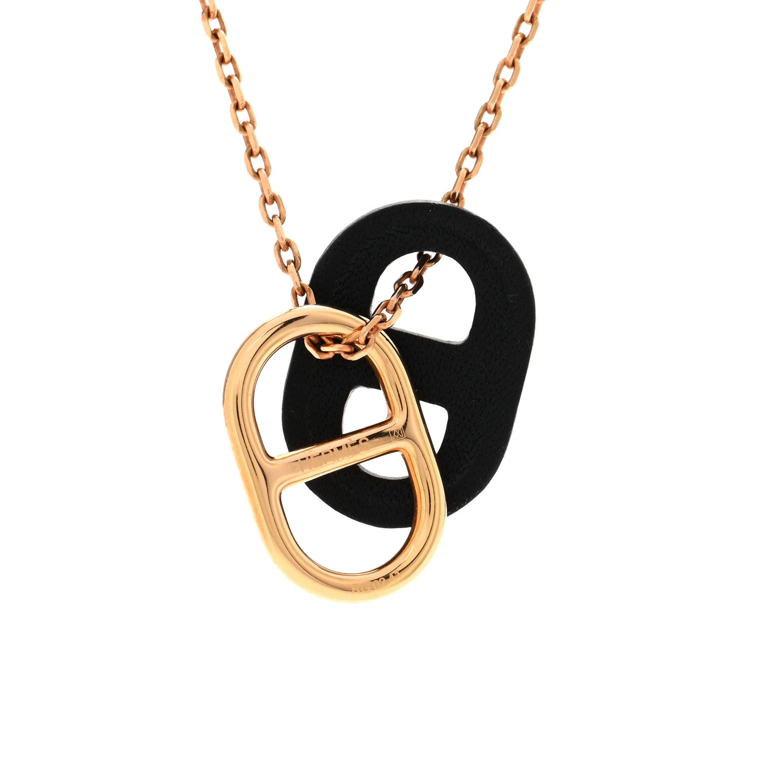 Hermes Swift O'Maillon Pendant Necklace Black 6 of 8
