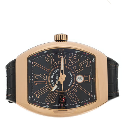 Franck Muller 18K Rose Gold Alligator 45mm Vanguard Black Automatic Watch V45SCDT 2 of 5