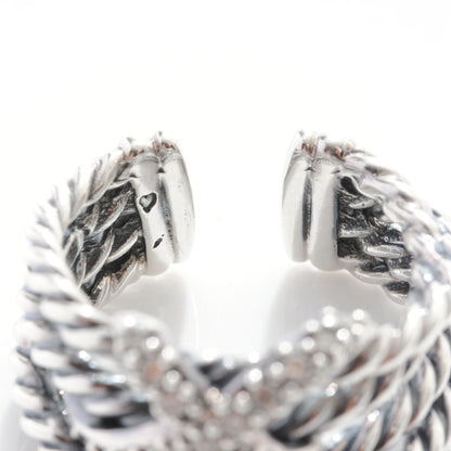 David Yurman Sterling Silver Diamond Multi Cable X Ring 6.5 6 of 7