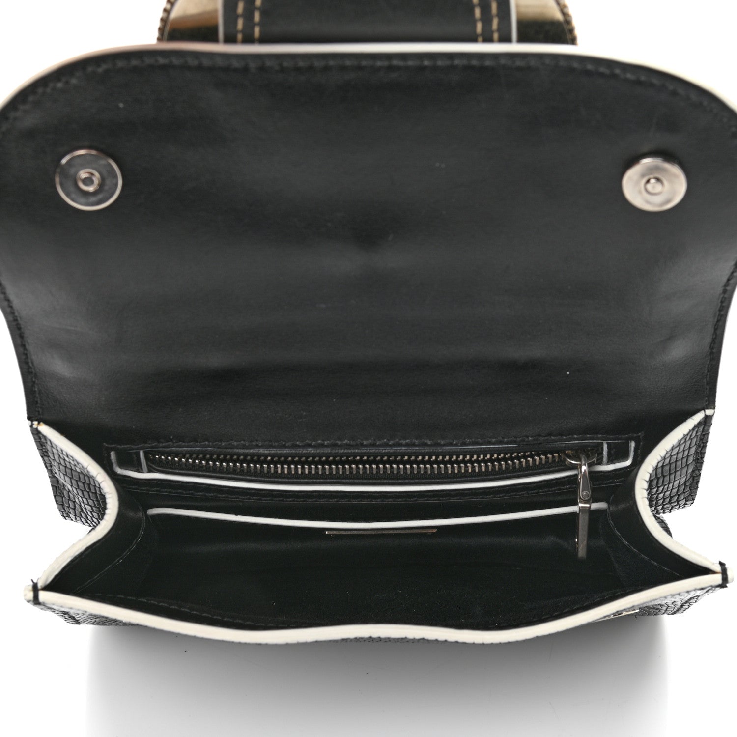 Miu Miu Embossed Lizard Calfskin Crystal Embellished Saint Lucertola Shoulder Bag Black 5 of 11