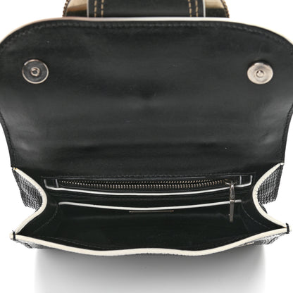 Miu Miu Embossed Lizard Calfskin Crystal Embellished Saint Lucertola Shoulder Bag Black 5 of 11
