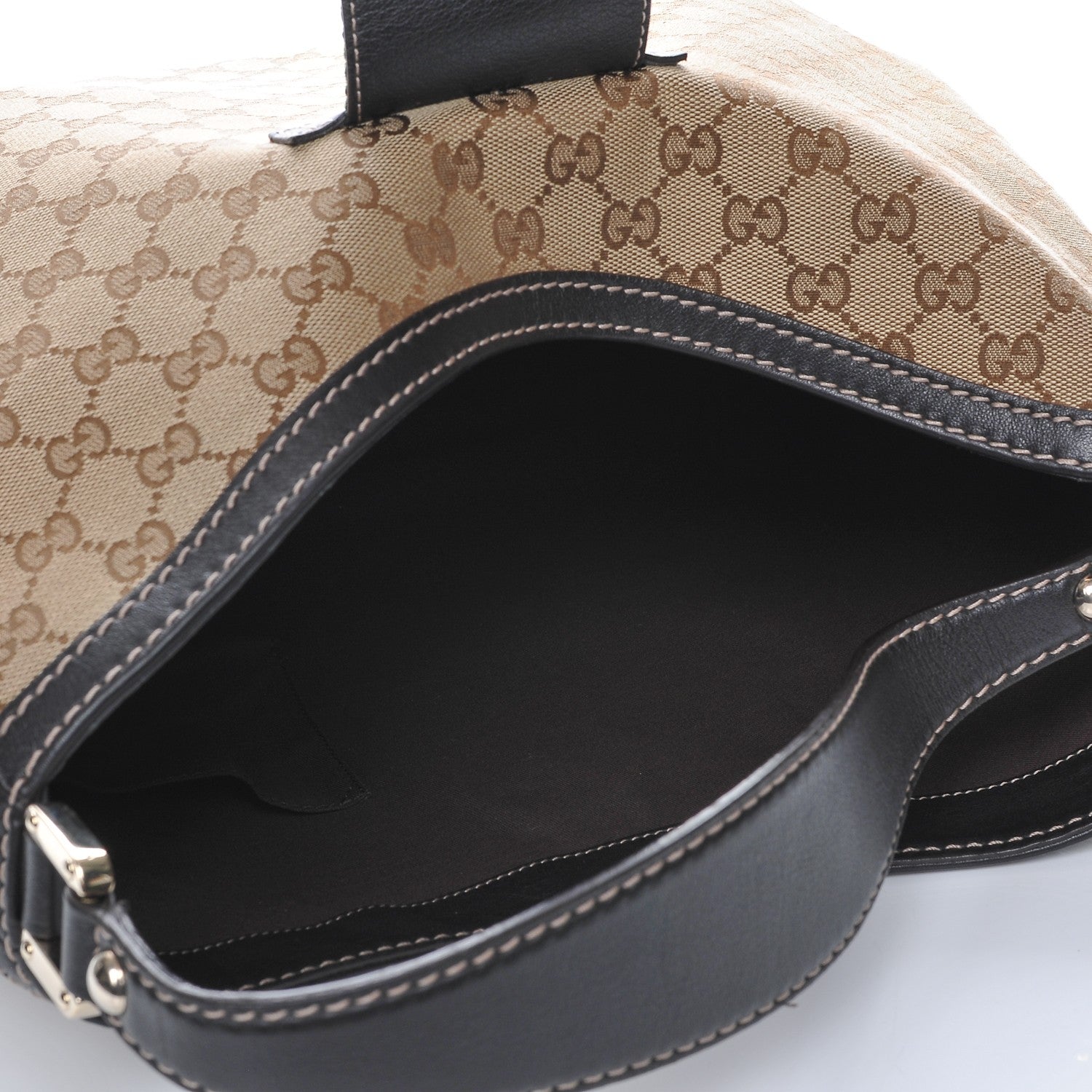Gucci Monogram Large New Ladies Web Hobo Dark Brown 5 of 8