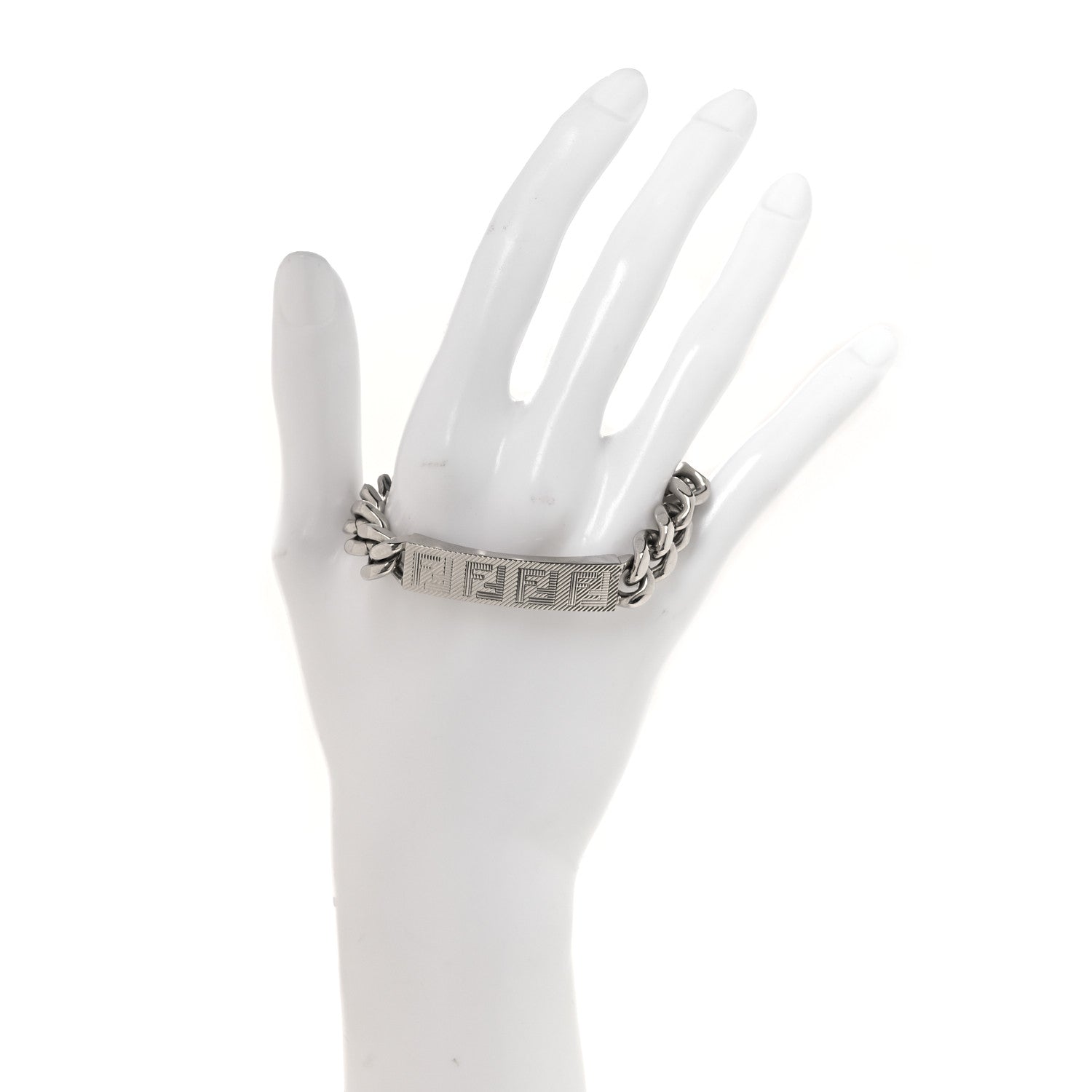 Fendi Metal FF Curb Link Bracelet Silver 2 of 6