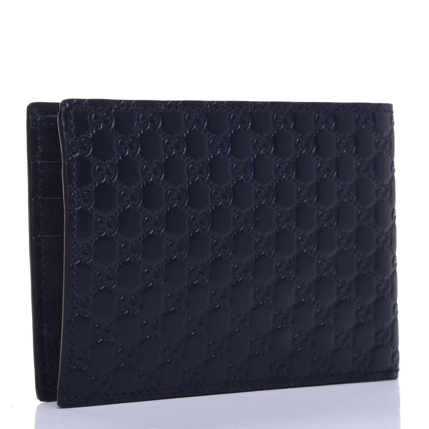 Microguccissima Bi-Fold Wallet Navy Blue