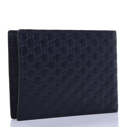 Gucci Microguccissima Bi-Fold Wallet Navy Blue 3 of 12