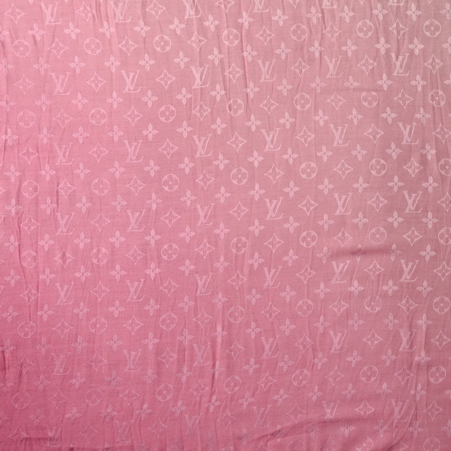 Silk Wool Monogram Denim Bleached Shawl Rose