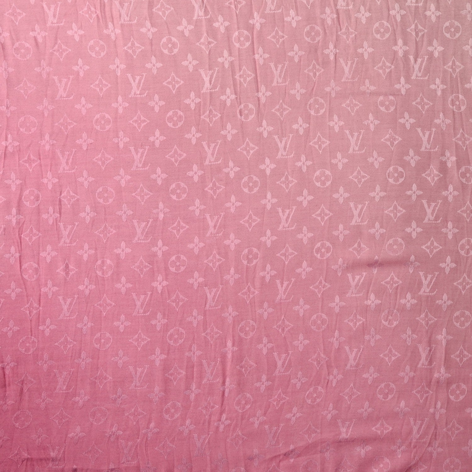 Louis Vuitton Silk Wool Monogram Denim Bleached Shawl Rose 1 of 5